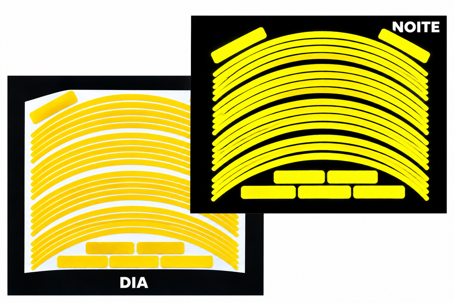 Kit Adesivo Refletivo Friso para Roda e Capacete – AMARELO