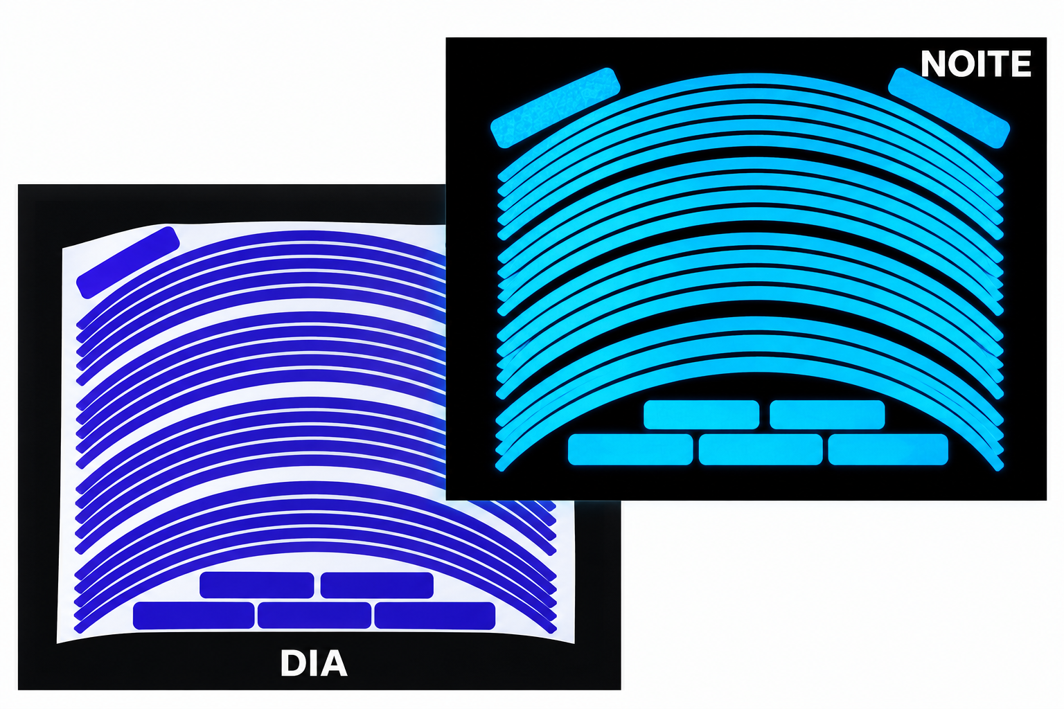 Kit Adesivo Refletivo Friso para Roda e Capacete – AZUL