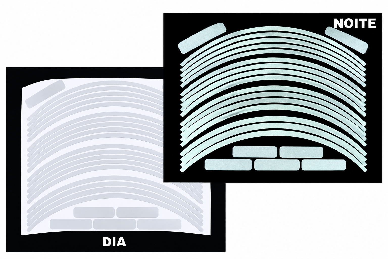 Kit Adesivo Refletivo Friso para Roda e Capacete – BRANCO