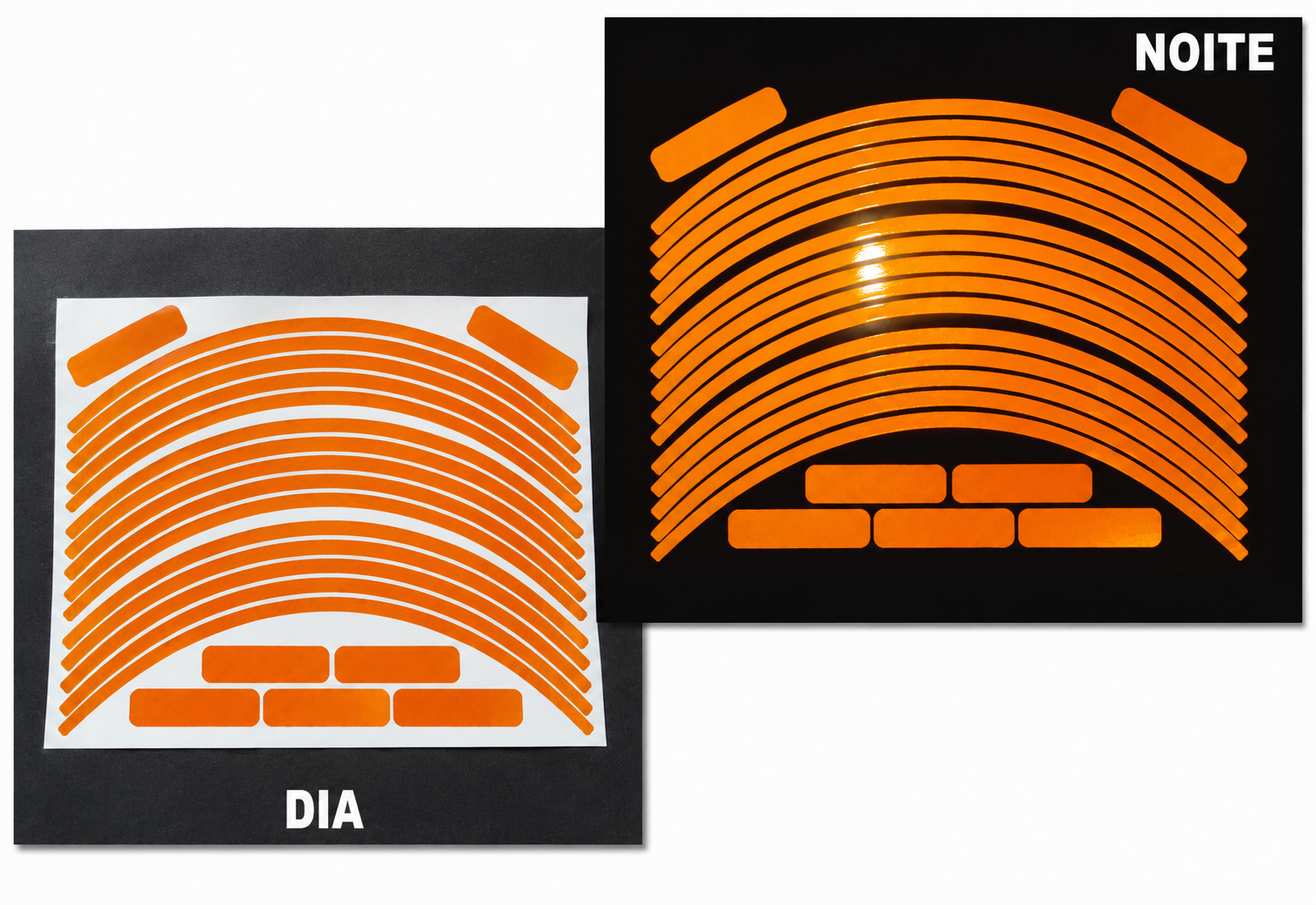 Kit Adesivo Refletivo Friso para Roda e Capacete – LARANJA