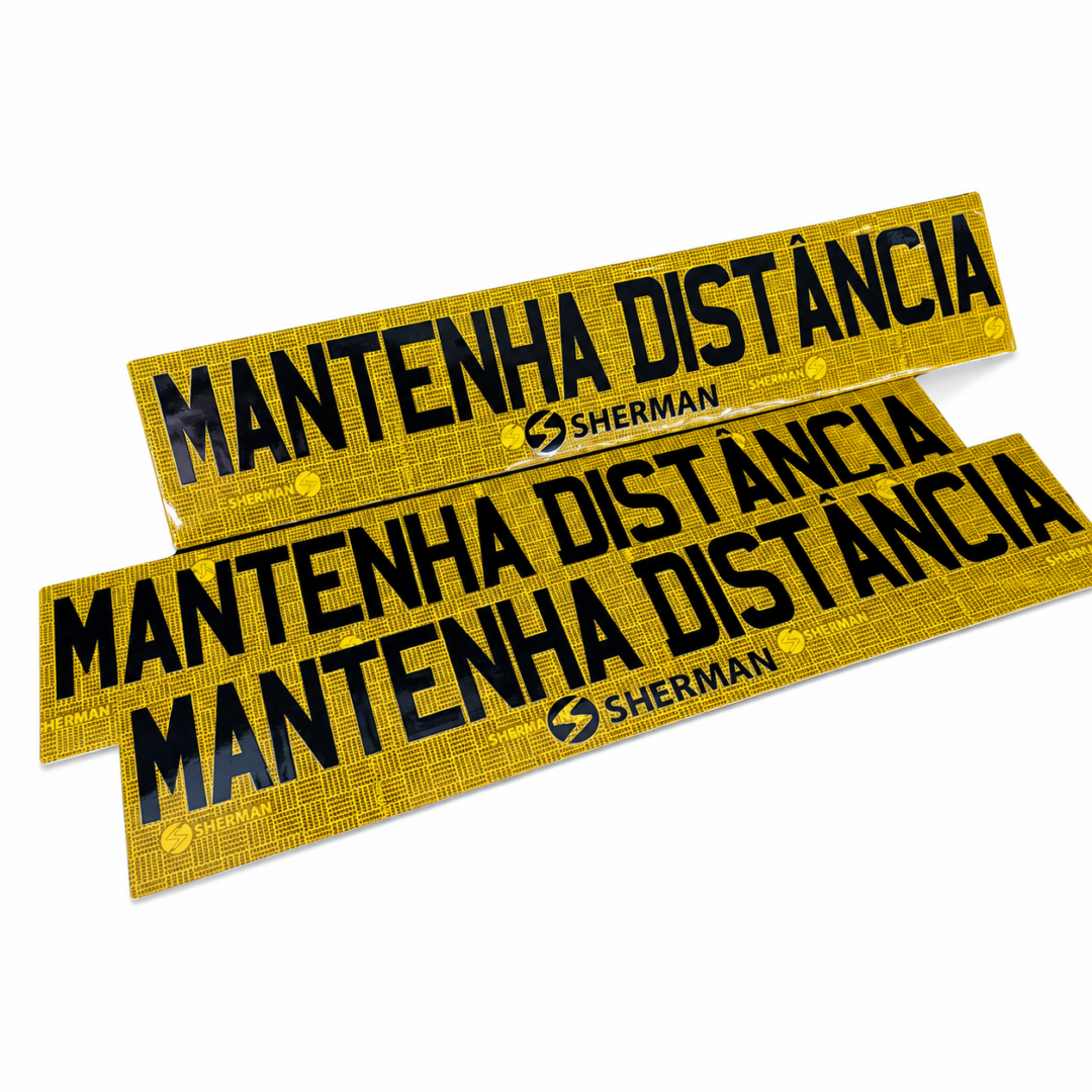 Adesivo Refletivo MANTENHA a DISTÂNCIA