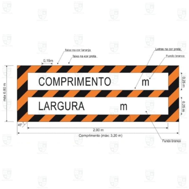 Faixa Refletiva p/ Sinalização de COMPRIMENTO e LARGURA excedente - GTP