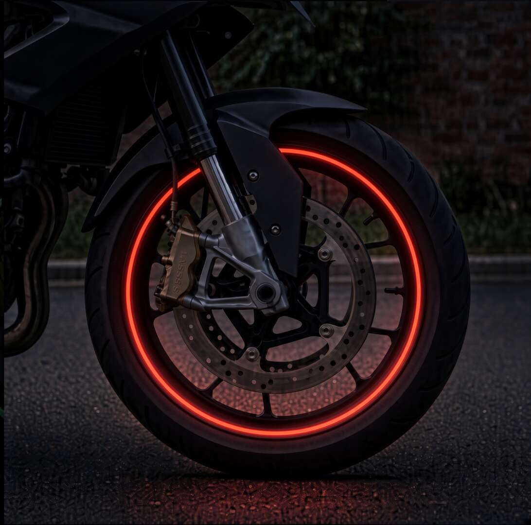 Kit Adesivo Refletivo Friso para Roda e Capacete - VERMELHO - Imagem 4