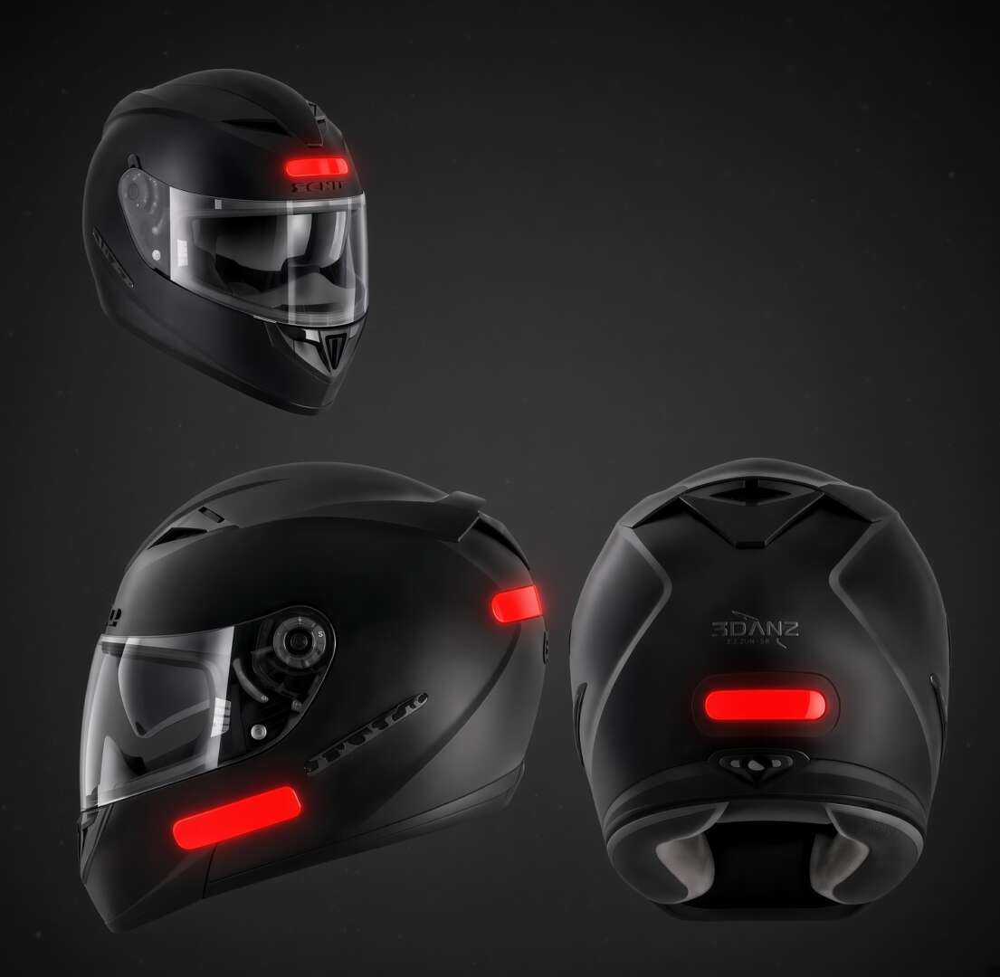 Kit Adesivo Refletivo p/ Capacete Moto - VERMELHO - Imagem 3