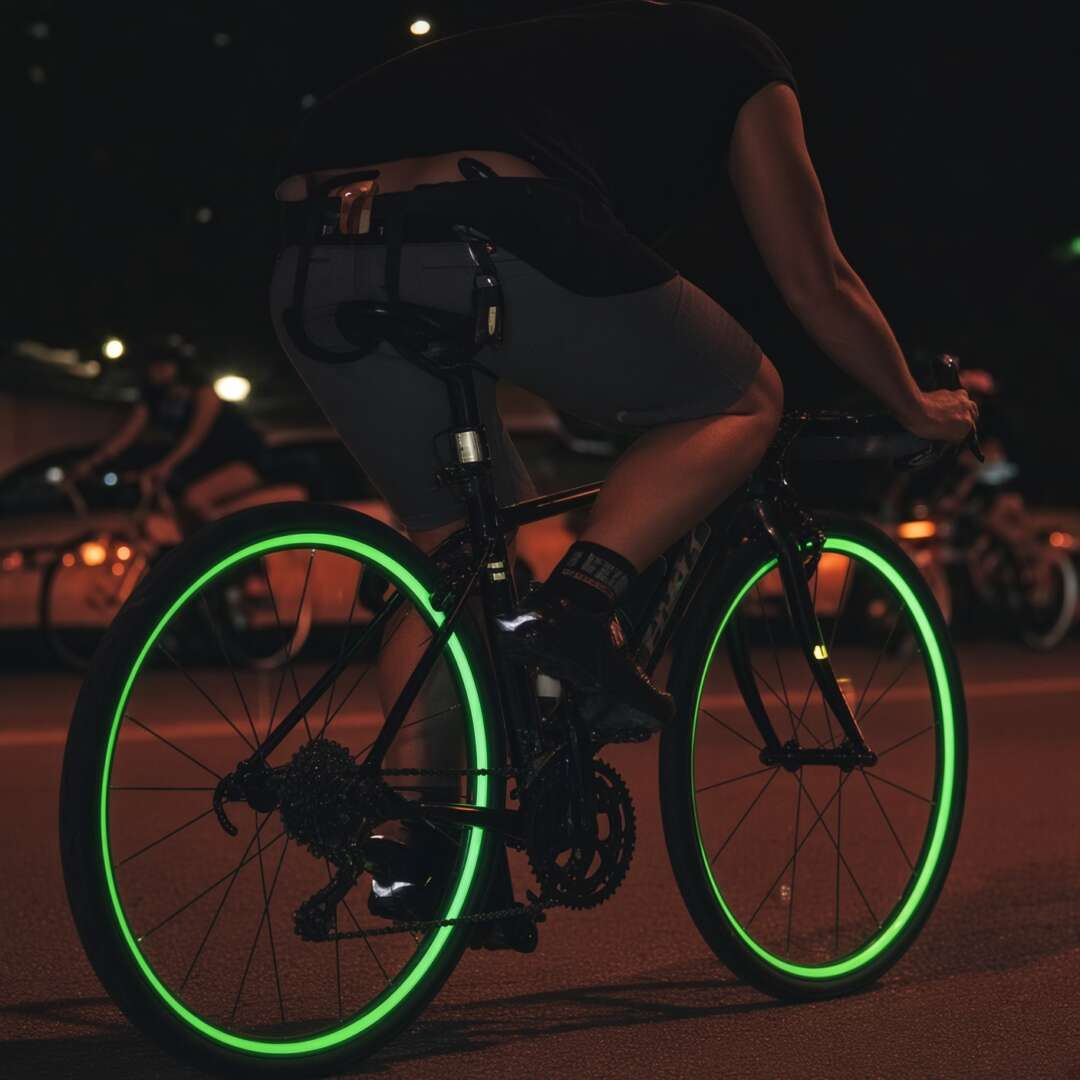 Kit Adesivo Refletivo Friso para Roda e Capacete - VERDE - Imagem 3