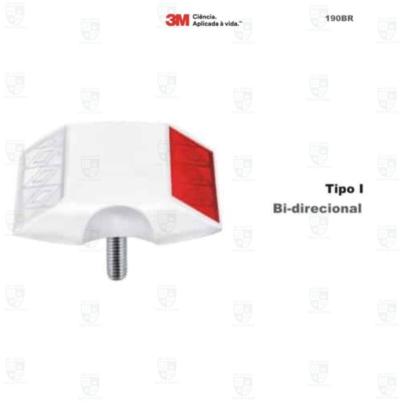 Tacha Refletiva Tipo I Branca e Vermelha Bi-direcional -3M™ do Brasil (HB004492094)