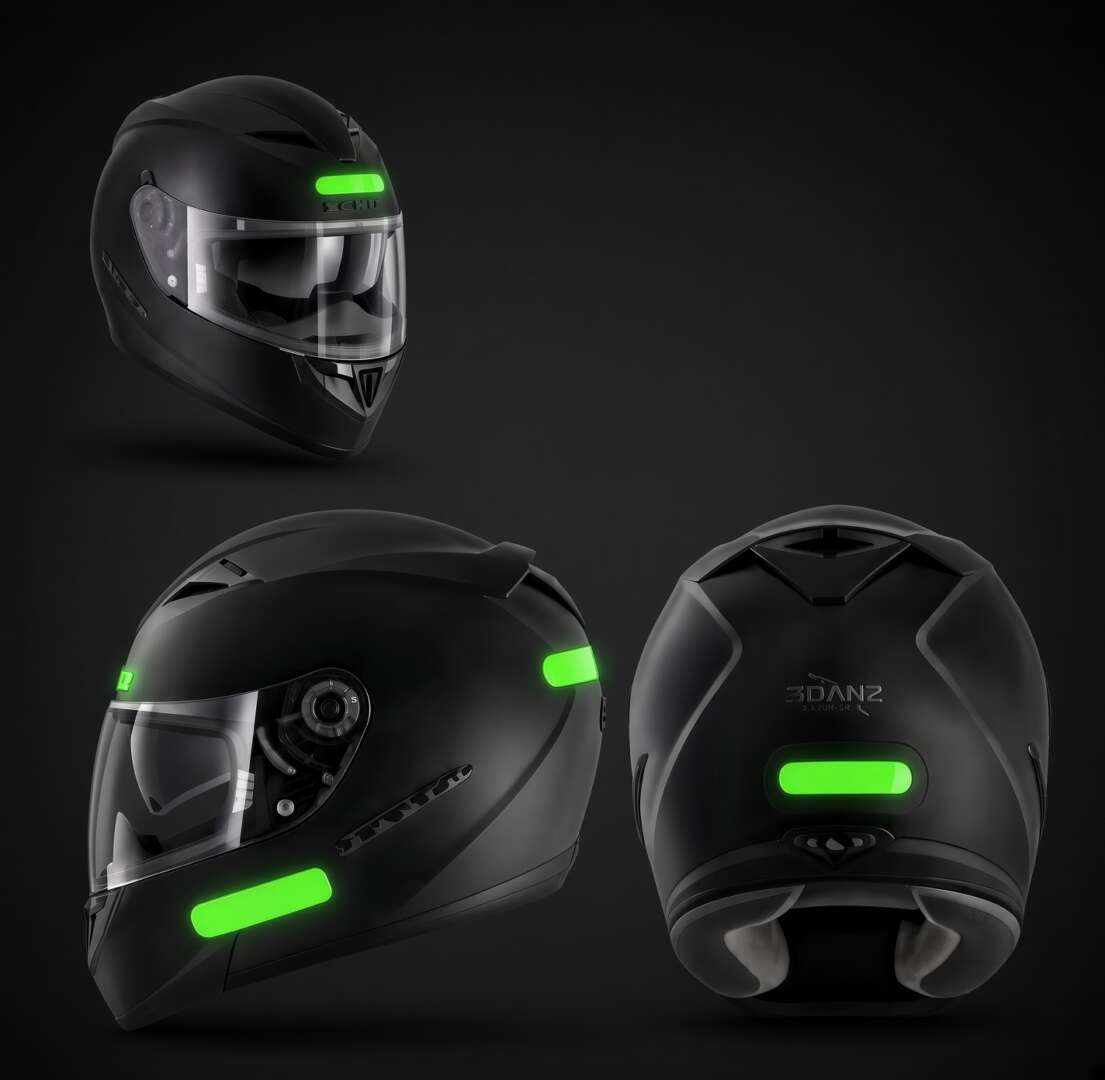 Kit Adesivo Refletivo Friso para Roda e Capacete - VERDE - Imagem 5