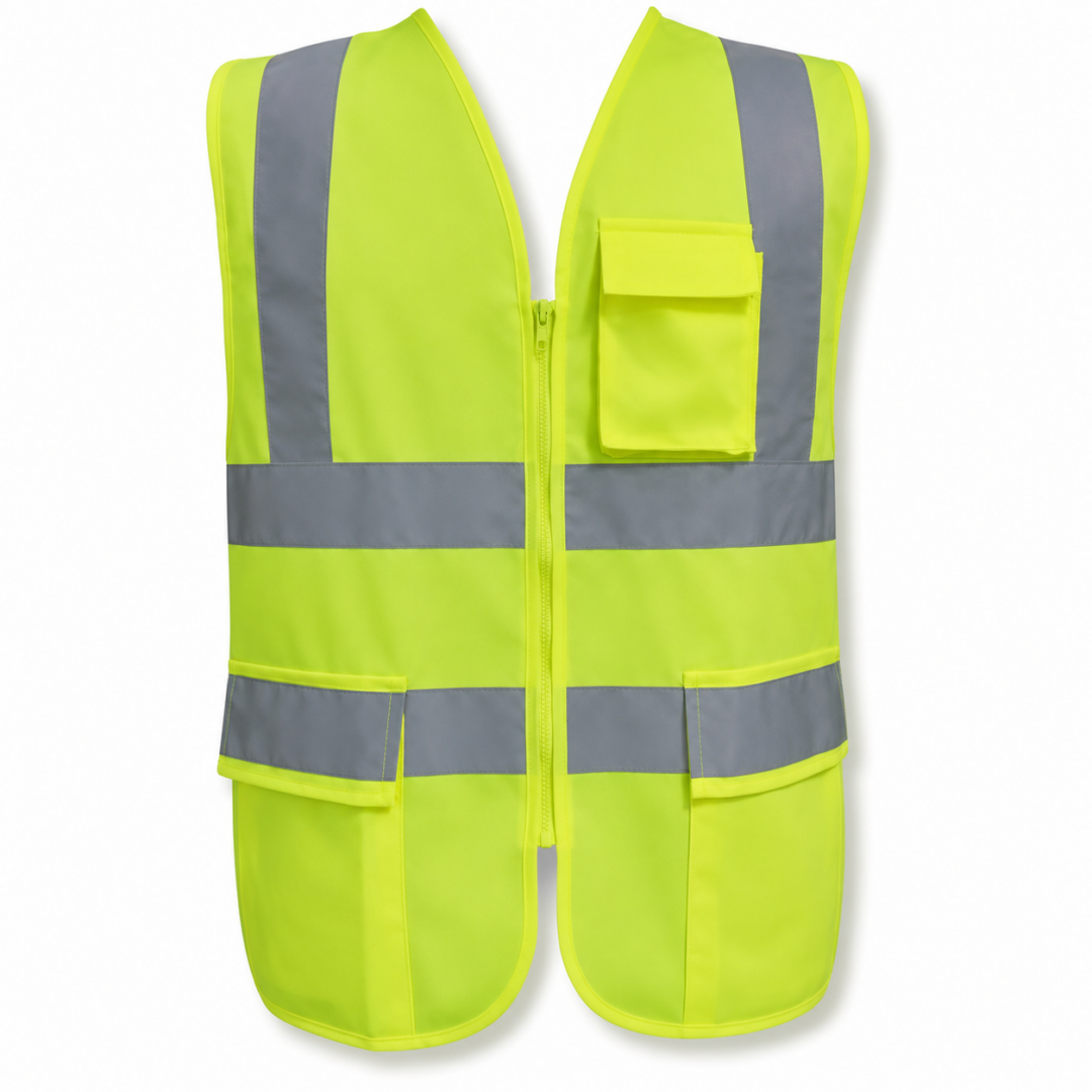 Colete de Segurança Refletivo COM BOLSO Amarelo Fluorescente