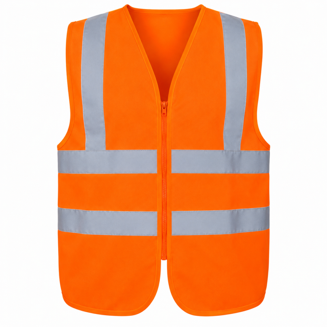 Colete de Segurança Refletivo Laranja Fluorescente