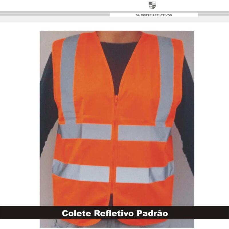 Colete de Segurança Refletivo Laranja Fluorescente