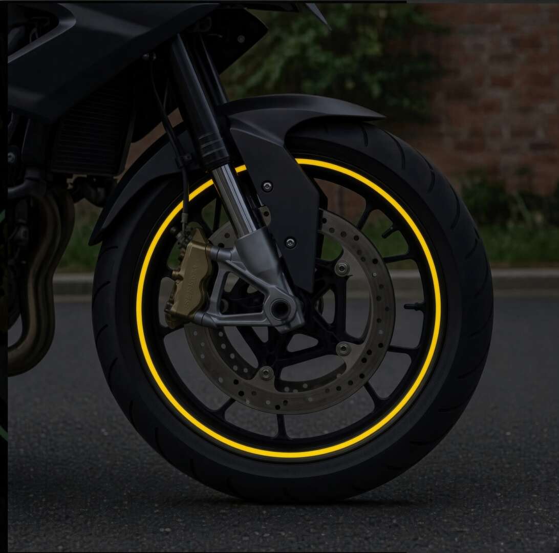 Kit Adesivo Refletivo Friso para Roda e Capacete – AMARELO - Imagem 3