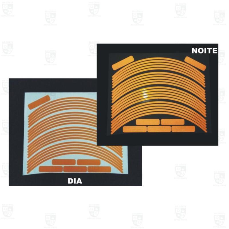 Kit Adesivo Refletivo para Roda e Capacete – LARANJA