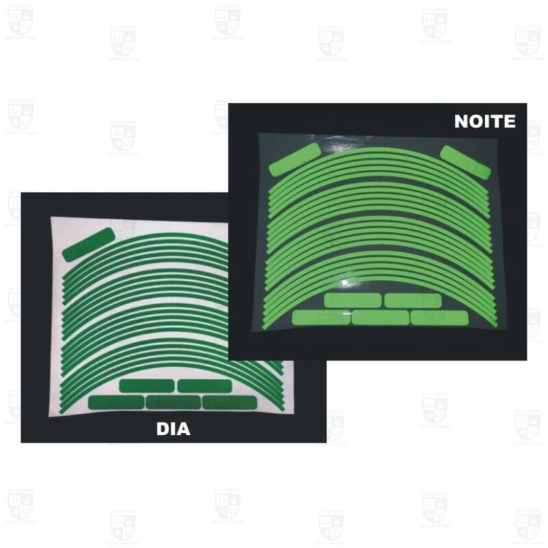 Kit Adesivo Refletivo para Roda e Capacete - VERDE