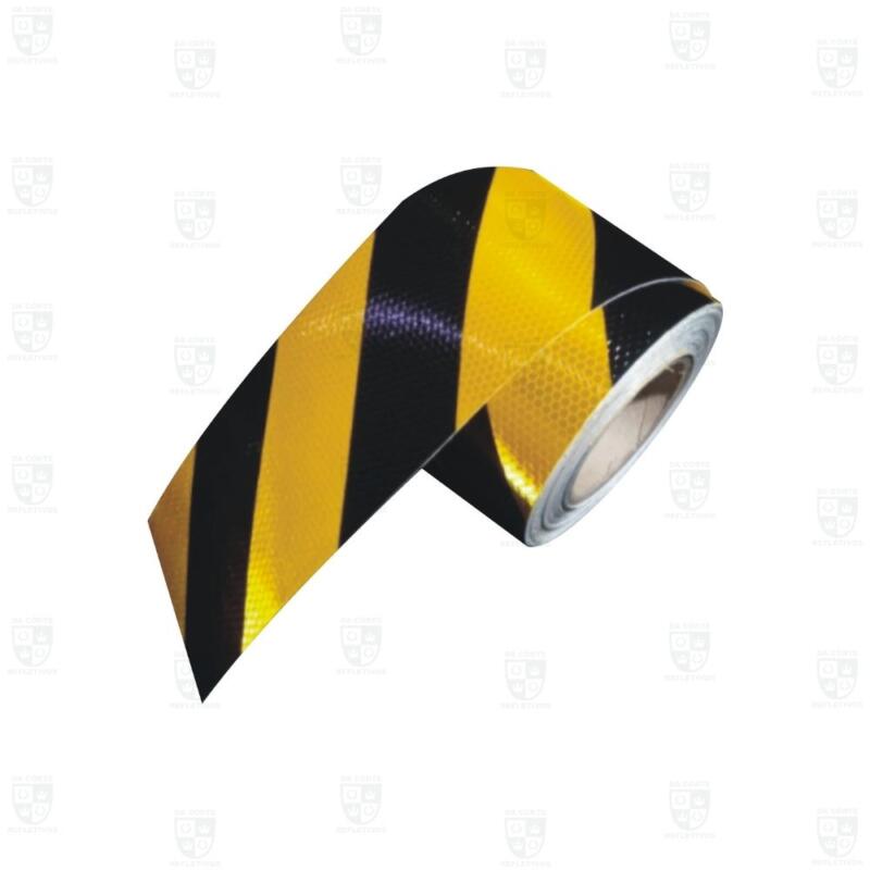 ROLO Adesivo Refletivo Grau Comercial  Prismático ZEBRADO (TIPO COLMÉIA) - 10cmx25mts