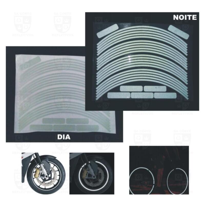 Kit Adesivo Refletivo Friso para Roda e Capacete – BRANCO