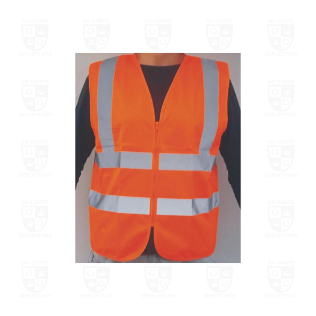 Colete de Segurança Refletivo Laranja Fluorescente