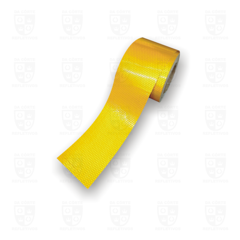 METRO Linear Adesivo Refletivo Grau Comercial Prismático Amarelo - 10cm de largura