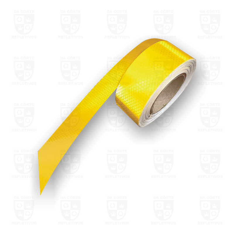METRO Linear Adesivo Refletivo Grau Comercial Prismático (TIPO COLMÉIA) Amarelo - 5cm de largura