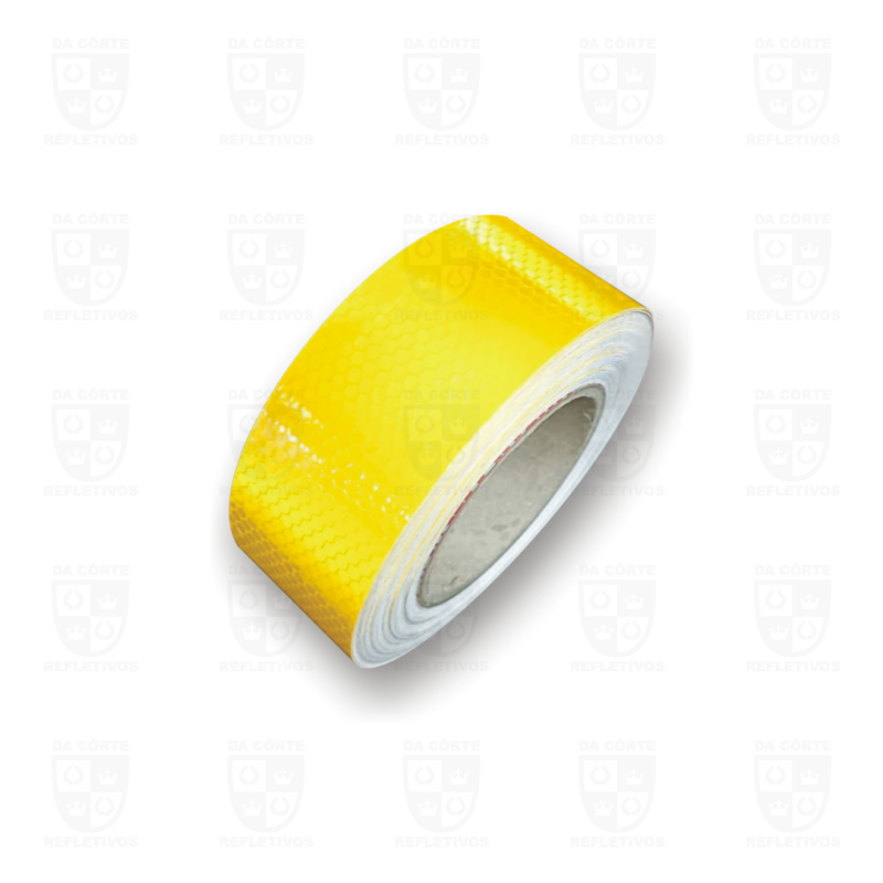 ROLO Adesivo Refletivo Grau Comercial Prismático (TIPO COLMÉIA) Amarelo - 5cmx25mts