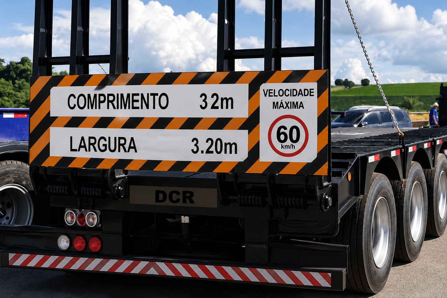 Faixa Refletiva p/ Sinalização de COMPRIMENTO e LARGURA excedente - GTP com velocidade máxima - Imagem 2