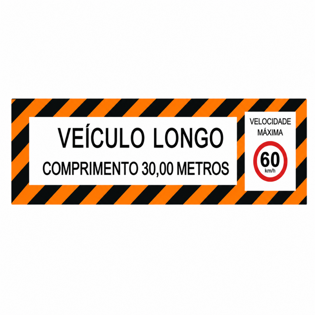 Faixa Refletiva p/ Sinalização de VEÍCULO LONGO - GTP com velocidade máxima
