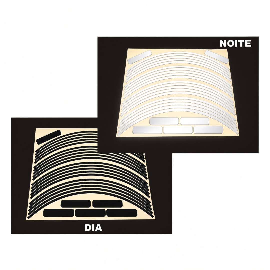 Kit Adesivo Refletivo Friso para Roda e Capacete – PRETO