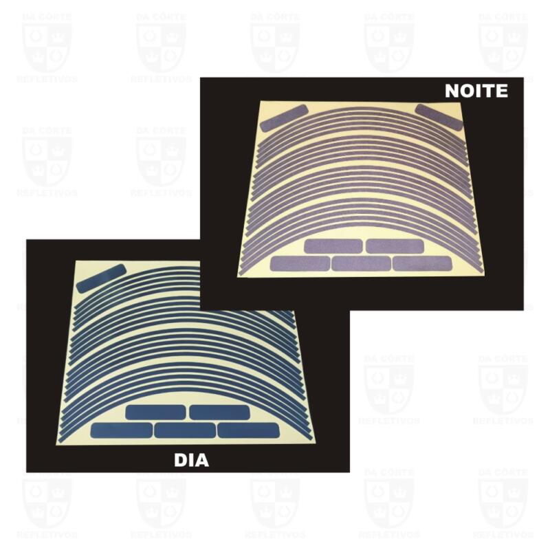 Kit Adesivo Refletivo Friso para Roda e Capacete – PRETO
